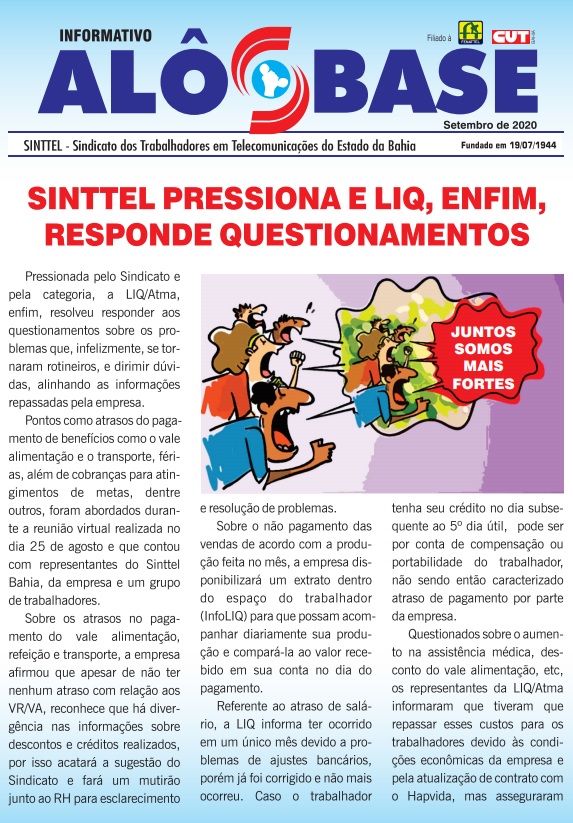 Sinttel pressiona e LIQ, enfim, responde questionamentos